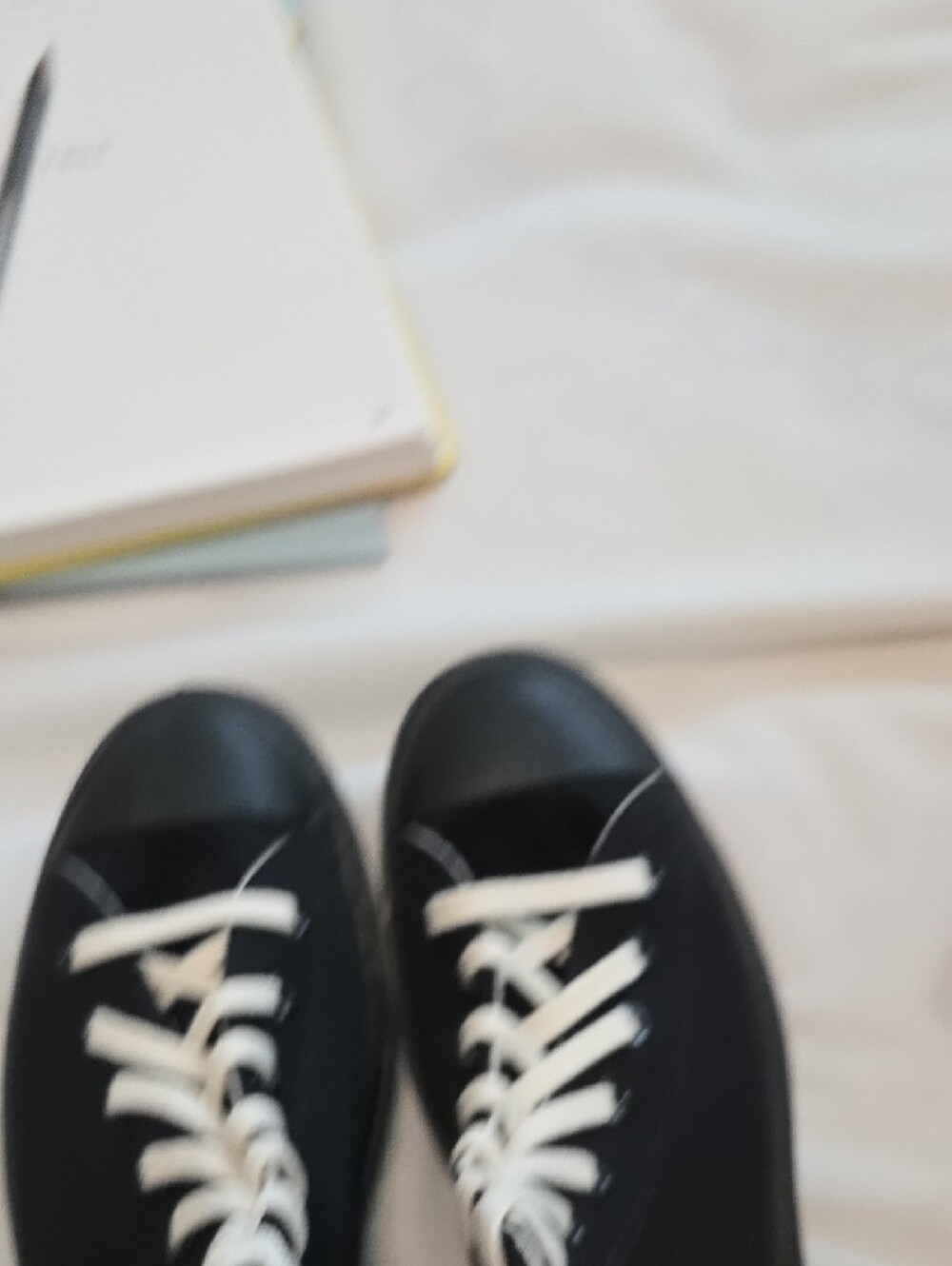 Converse Black High-Top Platform Sneakers with White Laces & Floral Stitching - Picture 8 of 11